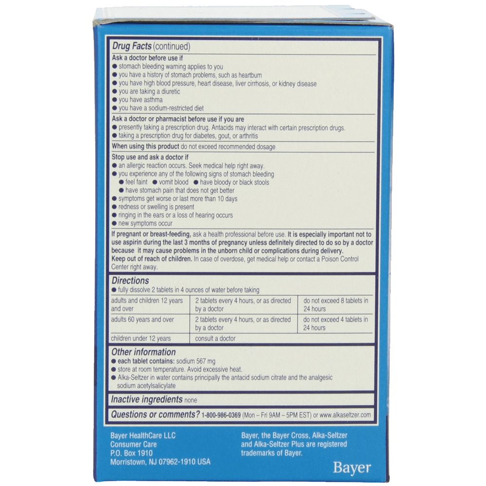 Alka seltzer Tablets 72 Count